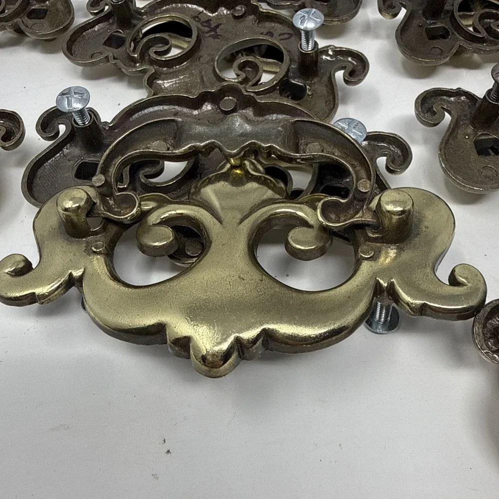 14 Chippendale Bat Wing Drop Handle Cabinet Drawer Pull Brass 3 Inch Center